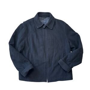 Banana Republic Jacket Men's Large, Black, Zip Up Wool Coat